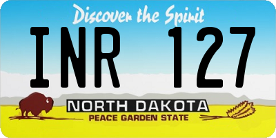ND license plate INR127