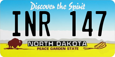 ND license plate INR147