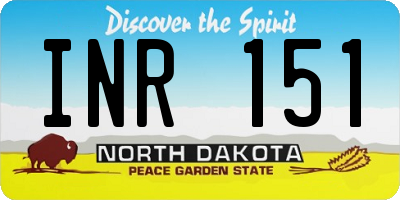 ND license plate INR151
