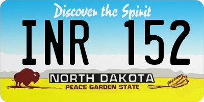 ND license plate INR152