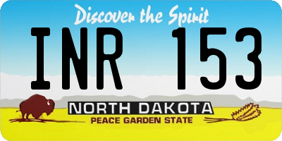 ND license plate INR153
