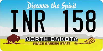 ND license plate INR158