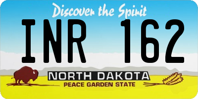 ND license plate INR162