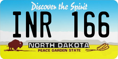 ND license plate INR166