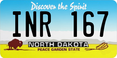 ND license plate INR167