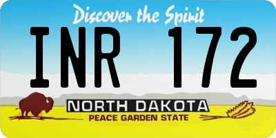 ND license plate INR172