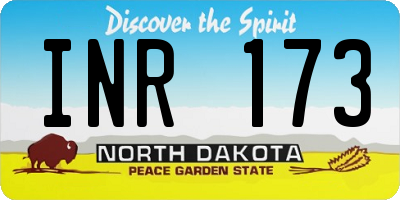 ND license plate INR173