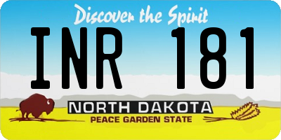 ND license plate INR181