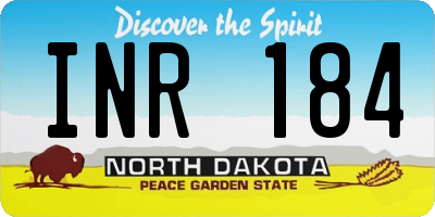 ND license plate INR184