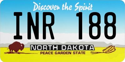 ND license plate INR188