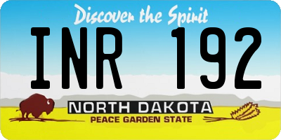 ND license plate INR192