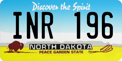ND license plate INR196