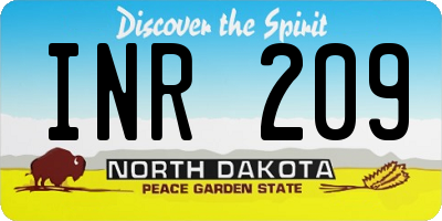 ND license plate INR209