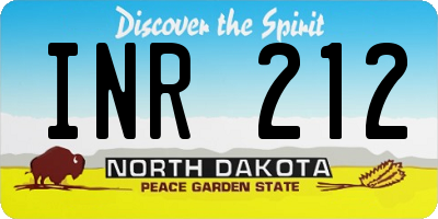ND license plate INR212