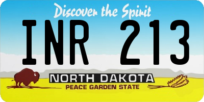 ND license plate INR213
