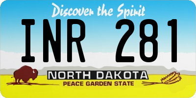 ND license plate INR281
