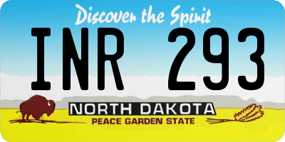 ND license plate INR293