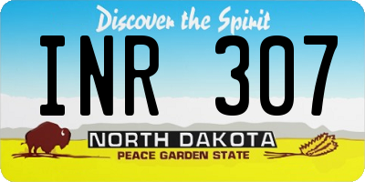 ND license plate INR307