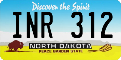 ND license plate INR312