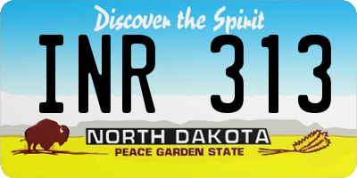 ND license plate INR313