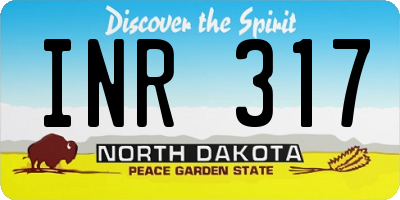 ND license plate INR317