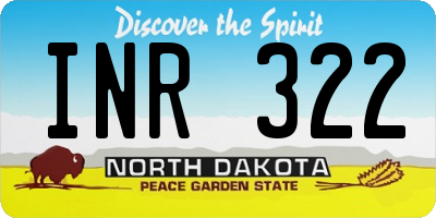 ND license plate INR322