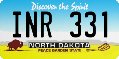 ND license plate INR331