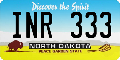 ND license plate INR333