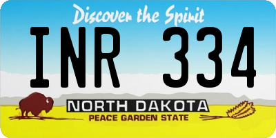 ND license plate INR334