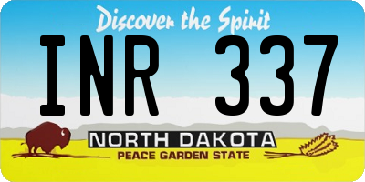 ND license plate INR337