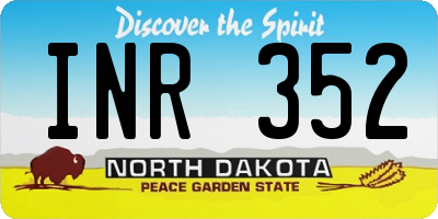 ND license plate INR352