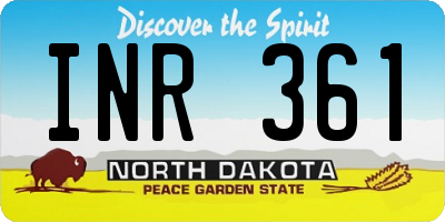 ND license plate INR361