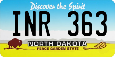 ND license plate INR363