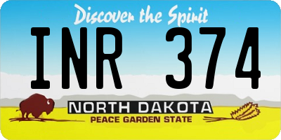 ND license plate INR374
