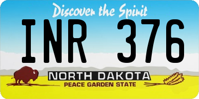 ND license plate INR376