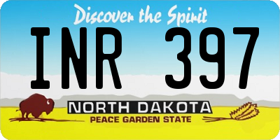 ND license plate INR397