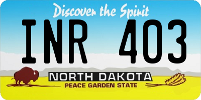 ND license plate INR403