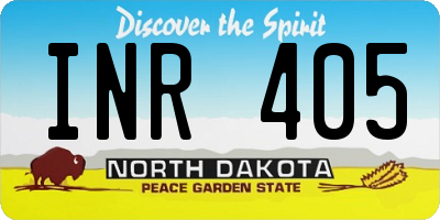 ND license plate INR405