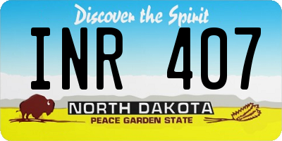 ND license plate INR407