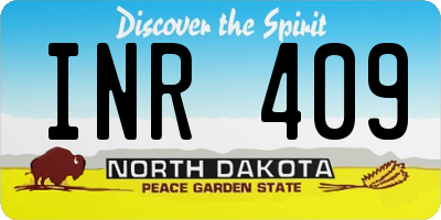 ND license plate INR409
