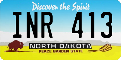 ND license plate INR413