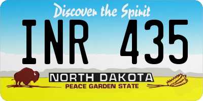 ND license plate INR435