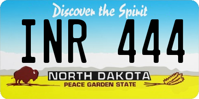 ND license plate INR444