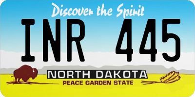 ND license plate INR445
