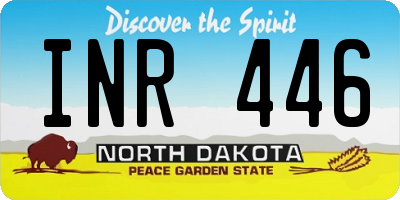 ND license plate INR446