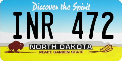 ND license plate INR472