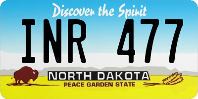 ND license plate INR477