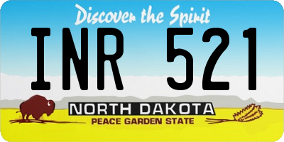 ND license plate INR521