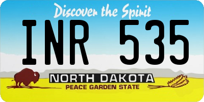 ND license plate INR535