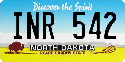 ND license plate INR542